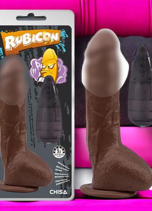 Вібратор реалістик мулат 9.9'vibrating dick-brown-rubicon-chisa 23.5*4.8 см