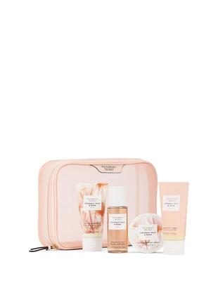 Подарунковий набор для догляду за тілом victoria's secret the calm starter kit з косметичкою з колекції natural beauty