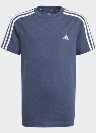 Синяя хлопковая подростковая футболка adidas