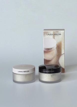 Прозрачная финишная матирующая фиксирующая рассыпчатая пудра для макияжа кожи лица laura mercier flawless to go mini setting powder duo