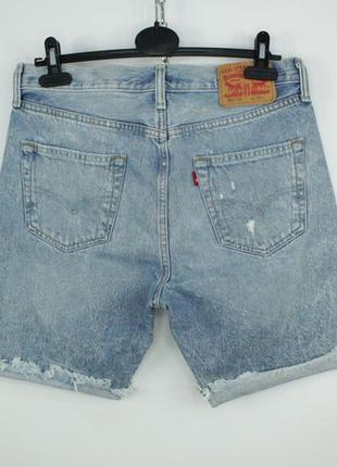 Стильні джинсові шорти levi's 501 ct distressed blue denim shorts