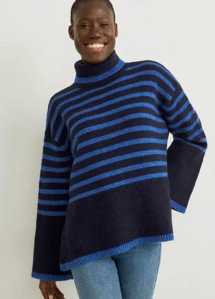 Светр кофта оверсайз в смужку тепла c&a,p. s(m,l)