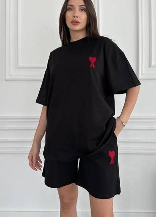 Комплект : футболка oversize + шорти.