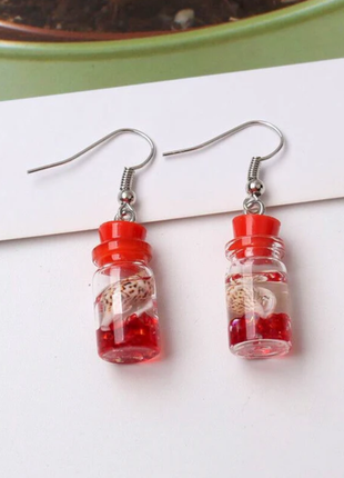 Модные креативные серьги с имитацией цветочных флаконов