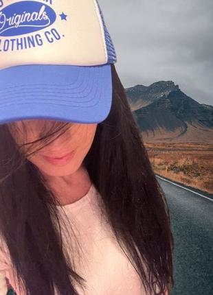 Топ ❤️ кепка стильная бейсболка на лето панама big shark originals white blue unisex