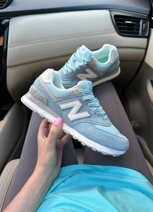 Кроссовки Кроссовки new balance 574 светло серые с золотом