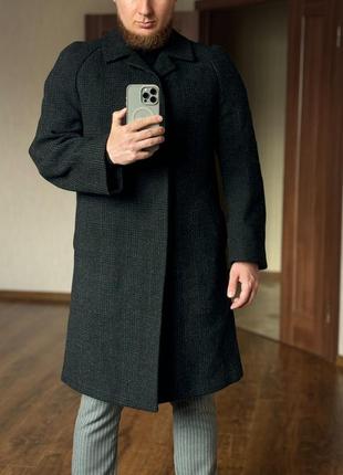 Шерстяное стильная мужское пальто италия c&a тренч куртка длинная в клетку