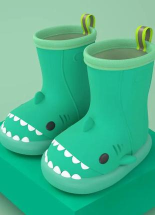 Гумові чоботи дитячі дуже легкі та м'які виготовлені з високоякісних матеріалів 16р 15см зелений