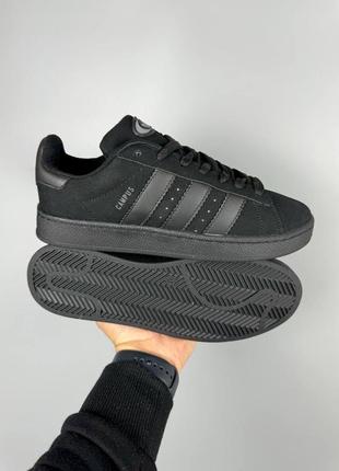 Чоловічі кросівки adidas campus 00s total black / адідас кампус чорні / взуття на весну, літо осінь кроси