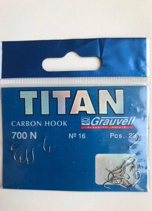 Гачки №14 titan grauvell carbon hook 701 bl 20 штук