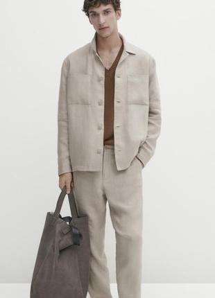 Овершорт льняний massimo dutti l