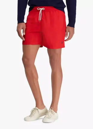 Оригінальні пляжні шорти polo ralph lauren red nylon swim trunks shorts