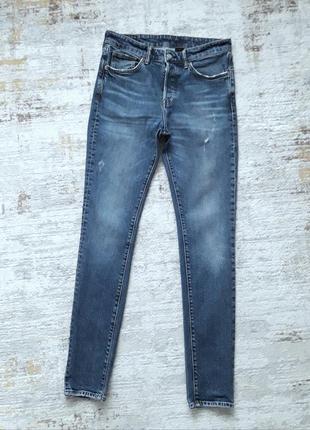 Зауженные джинсы, skinny 32/ 44-46, джинс средней плотности, не тянется,   h&m