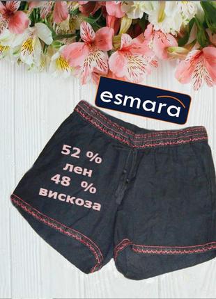 🌹🌹esmara льняные красивые женские шорты с отделкой черные eur 42🌹🌹