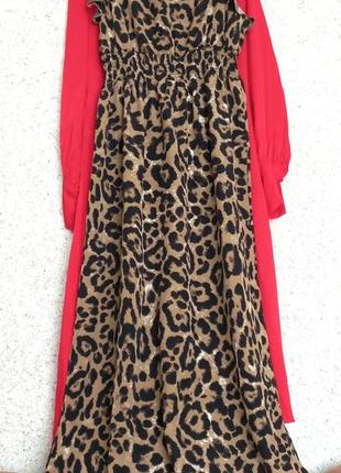 Сукня плаття довга леопардовий принт
