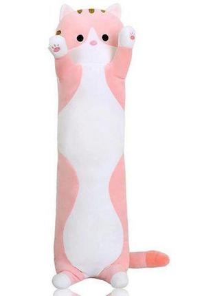 Мʼяка іграшка-обіймашка "кіт-батон", рожевий, 70 см
