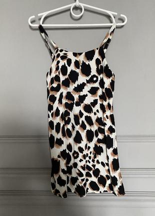 Леопардовое платье сарафан next zara h&m