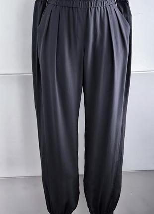 100% шовк штани бренду преміум класу marc cain сірого кольору