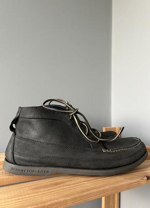Ботинки туфли кожаные sperry черные