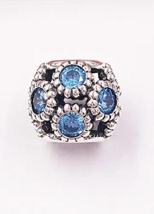 Серебряная подвеска "романтическая лазурь" с фианитами