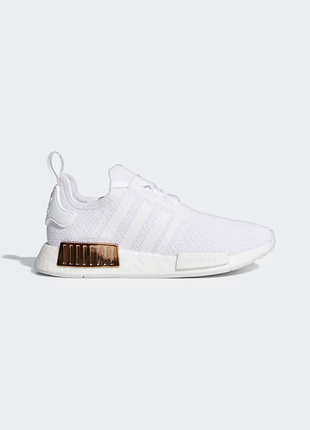 Белые кроссовки adidas nmd r1 с медной вставкой - оригинал из америкы с биркой fv1788