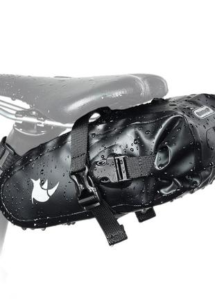 Велосипедна телескопічна сумка підсідельна розмір s rhinowalk tf550b чорний