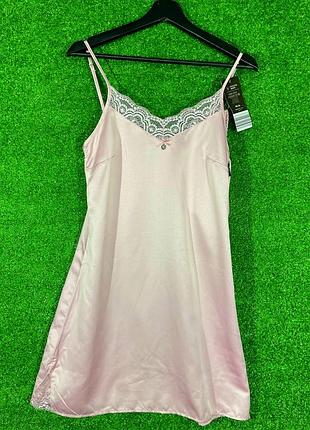 Нічна сорочка з кружевом на бретелях + маска для сну sylvie meis