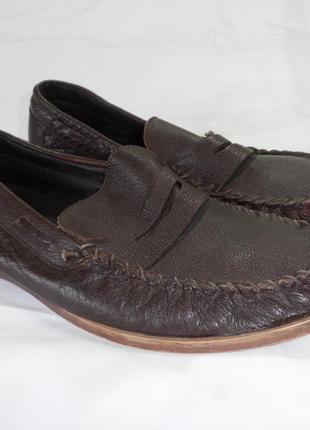 Туфлі лофери шкіряні коричневі розмір 43