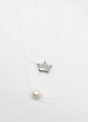Срібне кольє з перлами