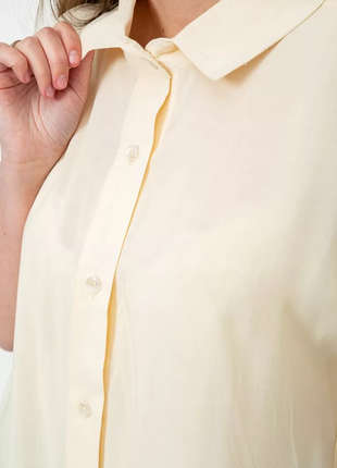 Сорочка жіноча однотонна на ґудзиках, колір світло-бежевий, 102r5230