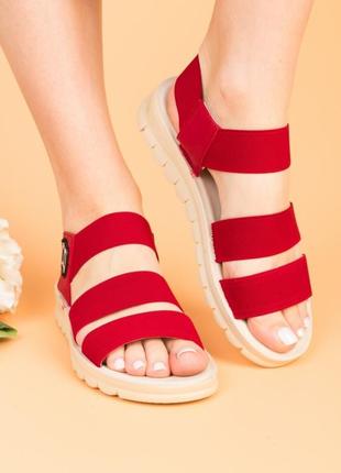 Женские босоножки сандалии сандали текстиль на низком ходу