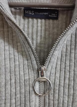 Джемпер m&s ворот на молнии кофта в составе вискоза