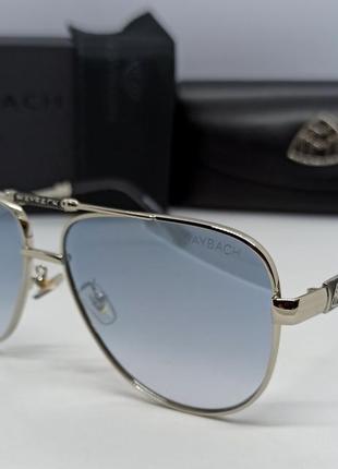 Maybach чоловічі сонцезахисні окуляри краплі сіро блакитний градієнт в сріблястому металі