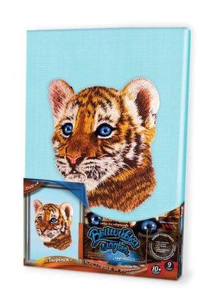 Набір для творчості "вишивка гладдю за номерами: тигреня"