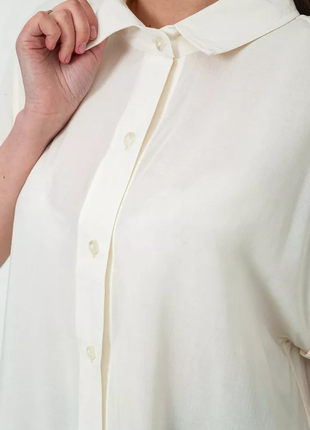 Сорочка жіноча однотонна на ґудзиках, колір молочний, 102r5230