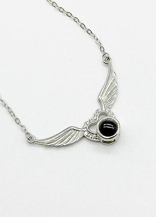 Серебряное колье со вставкой фианит