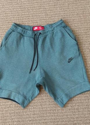 Nike tech fleece short smokey blue & black шорты свитшортс оригинал (m)