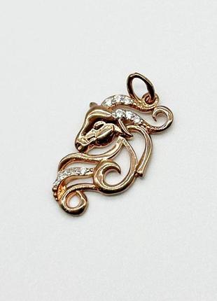 Серебряная подвеска "козерог" 875 с фианитами