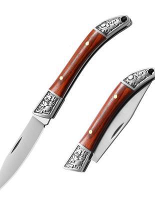 Міні складаний ніж з нержавіючої сталі, домашній ніж для фруктів, ніж для ключів, вуличний ніж для ключів коричневий