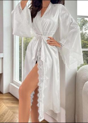 Роскошный сексуальный халат для дома/отдых с кружевом shein