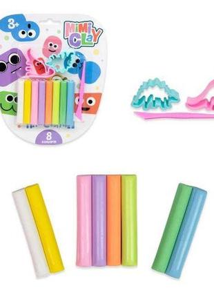 Набор для творчества "детский пластилин: mimi clay", 6 цветов, формочки