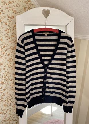 Оригінальний кардиган burberry смугастий оригінал барбері блуза кофта блузка вовняний оригинал m джемпер пуловер светр накидка лонгслів