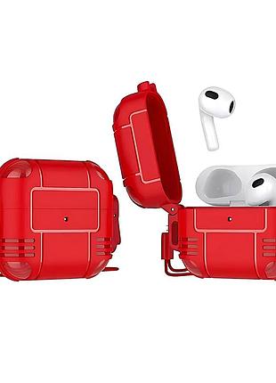 Защитный чехол для наушников airpods pro с защёлкой, (red)