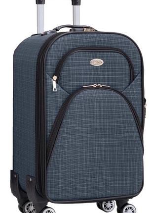 Маленький тканевый чемодан на колесах 42l gedox темно-синий