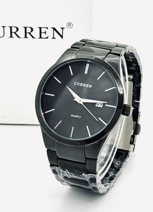 Чоловічий наручний годинник curren 8106 silver black