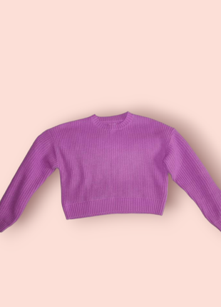 Фиолетовый укороченный свитер sinsay