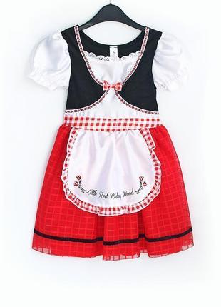 Шикарный детский костюм красный шляпок (платье + мантия)