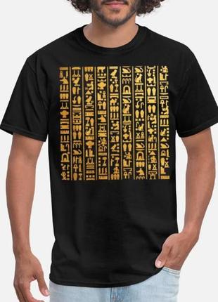 Базовая коттоновая черная мужская футболка hours оверсайз / футболка унисекс с принтом иероглифов