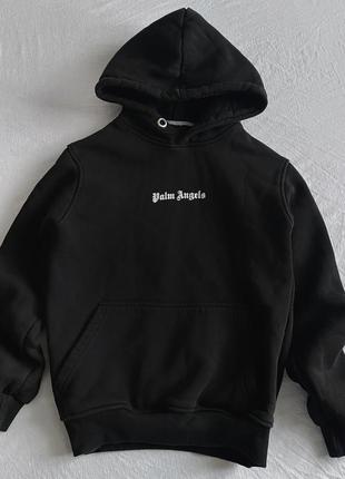 Базовая черная худи с лого palm angels оригинал