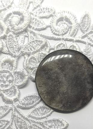 Сріблястий камінь обсидіан кабошон для створення прикрас натуральний